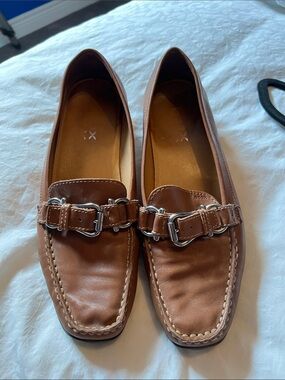 Women’s Geox  Brown Leather Loafers with Buckle Accent EU size 40